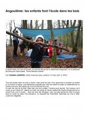 Angoulême: les enfants font l’école dans les bois