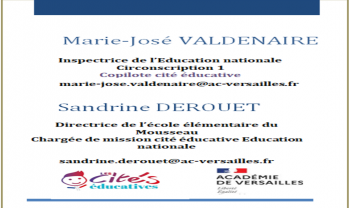 Marie-José VALDENAIRE, Copilote cité éducative - Sandrine DEROUET, Chargée de mission cité éducative Education nationale