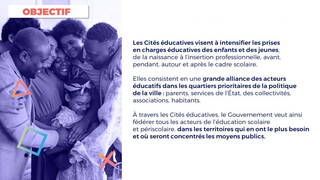 Diaporama présentant le projet et axes d'interventions de la Cité éducative de Dijon. page 2